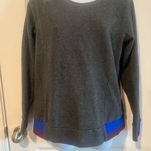 The North Face Charcoal Gray Sweatshirt with Blue and Maroon Trim